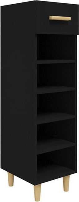 vidaXL - Schoenenkast - 30x35x105 - cm - bewerkt - hout - zwart