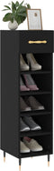 vidaXL - Schoenenkast - 30x35x105 - cm - bewerkt - hout - zwart