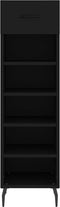 vidaXL - Schoenenkast - 30x35x105 - cm - bewerkt - hout - zwart