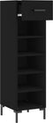 vidaXL - Schoenenkast - 30x35x105 - cm - bewerkt - hout - zwart