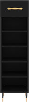 vidaXL - Schoenenkast - 30x35x105 - cm - bewerkt - hout - zwart