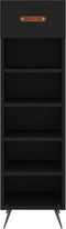 vidaXL - Schoenenkast - 30x35x105 - cm - bewerkt - hout - zwart