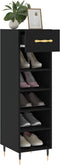 vidaXL - Schoenenkast - 30x35x105 - cm - bewerkt - hout - zwart