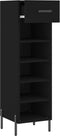 vidaXL - Schoenenkast - 30x35x105 - cm - bewerkt - hout - zwart