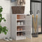 vidaXL - Schoenenkast - 30x35x70 - cm - bewerkt - hout - hoogglans - wit