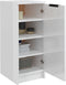 vidaXL - Schoenenkast - 30x35x70 - cm - bewerkt - hout - hoogglans - wit