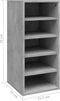 vidaXL - Schoenenkast - 31,5x35x70 - cm - bewerkt - hout - betongrijs