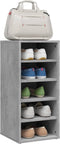 vidaXL - Schoenenkast - 31,5x35x70 - cm - bewerkt - hout - betongrijs