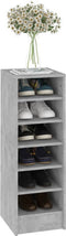 vidaXL - Schoenenkast - 31,5x35x90 - cm - bewerkt - hout - betongrijs