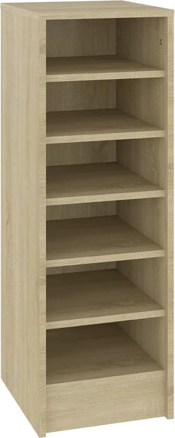 vidaXL - Schoenenkast - 31,5x35x90 - cm - bewerkt - hout - sonoma - eikenkleurig