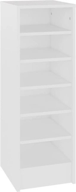vidaXL - Schoenenkast - 31,5x35x90 - cm - bewerkt - hout - wit