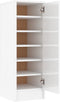 vidaXL - Schoenenkast - 32 - x - 35 - x - 92 - cm - bewerkt - hout - hoogglans - wit