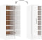 vidaXL - Schoenenkast - 32 - x - 35 - x - 92 - cm - bewerkt - hout - hoogglans - wit