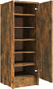 vidaXL - Schoenenkast - 32x35x92 - cm - bewerkt - hout - gerookt - eikenkleurig