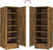 vidaXL - Schoenenkast - 32x35x92 - cm - bewerkt - hout - gerookt - eikenkleurig