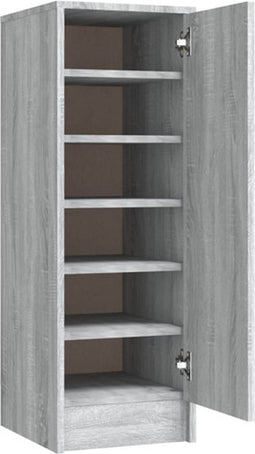 vidaXL - Schoenenkast - 32x35x92 - cm - bewerkt - hout - grijs - sonoma - eikenkleurig