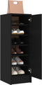 vidaXL - Schoenenkast - 32x35x92 - cm - bewerkt - hout - zwart