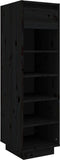 vidaXL - Schoenenkast - 34x30x105 - cm - massief - grenenhout - zwart