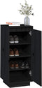 vidaXL - Schoenenkast - 35x35x80 - cm - massief - grenenhout - zwart