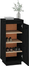 vidaXL - Schoenenkast - 35x35x80 - cm - massief - grenenhout - zwart