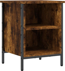 vidaXL - Schoenenkast - 38x35x50 - cm - bewerkt - hout - gerookt - eikenkleurig