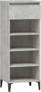 vidaXL - Schoenenkast - 40x36x105 - cm - bewerkt - hout - betongrijs