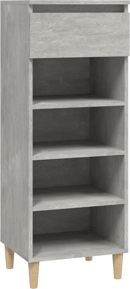 vidaXL - Schoenenkast - 40x36x105 - cm - bewerkt - hout - betongrijs