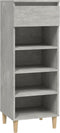 vidaXL - Schoenenkast - 40x36x105 - cm - bewerkt - hout - betongrijs