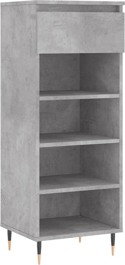 vidaXL - Schoenenkast - 40x36x105 - cm - bewerkt - hout - betongrijs