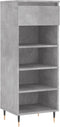 vidaXL - Schoenenkast - 40x36x105 - cm - bewerkt - hout - betongrijs