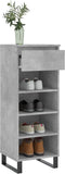 vidaXL - Schoenenkast - 40x36x105 - cm - bewerkt - hout - betongrijs