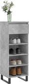 vidaXL - Schoenenkast - 40x36x105 - cm - bewerkt - hout - betongrijs