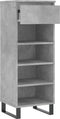vidaXL - Schoenenkast - 40x36x105 - cm - bewerkt - hout - betongrijs