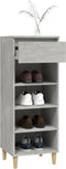 vidaXL - Schoenenkast - 40x36x105 - cm - bewerkt - hout - betongrijs
