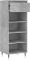 vidaXL - Schoenenkast - 40x36x105 - cm - bewerkt - hout - betongrijs