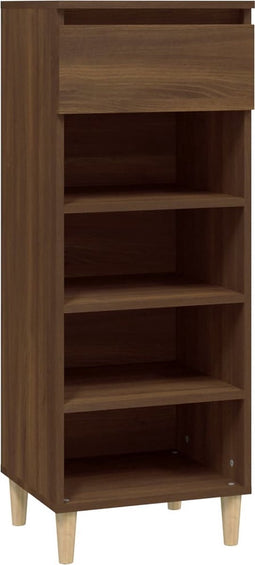 vidaXL - Schoenenkast - 40x36x105 - cm - bewerkt - hout - bruin - eikenkleur
