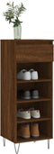 vidaXL - Schoenenkast - 40x36x105 - cm - bewerkt - hout - bruin - eikenkleur