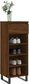vidaXL - Schoenenkast - 40x36x105 - cm - bewerkt - hout - bruin - eikenkleur