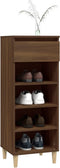 vidaXL - Schoenenkast - 40x36x105 - cm - bewerkt - hout - bruin - eikenkleur