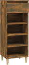 vidaXL - Schoenenkast - 40x36x105 - cm - bewerkt - hout - gerookt - eikenkleurig