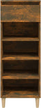 vidaXL - Schoenenkast - 40x36x105 - cm - bewerkt - hout - gerookt - eikenkleurig