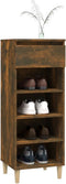 vidaXL - Schoenenkast - 40x36x105 - cm - bewerkt - hout - gerookt - eikenkleurig