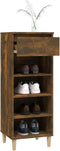 vidaXL - Schoenenkast - 40x36x105 - cm - bewerkt - hout - gerookt - eikenkleurig
