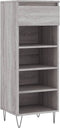 vidaXL - Schoenenkast - 40x36x105 - cm - bewerkt - hout - grijs - sonoma