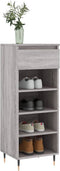 vidaXL - Schoenenkast - 40x36x105 - cm - bewerkt - hout - grijs - sonoma