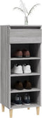 vidaXL - Schoenenkast - 40x36x105 - cm - bewerkt - hout - grijs - sonoma