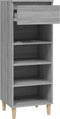 vidaXL - Schoenenkast - 40x36x105 - cm - bewerkt - hout - grijs - sonoma