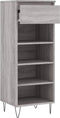 vidaXL - Schoenenkast - 40x36x105 - cm - bewerkt - hout - grijs - sonoma