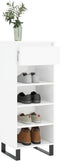 vidaXL - Schoenenkast - 40x36x105 - cm - bewerkt - hout - hoogglans - wit