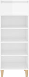 vidaXL - Schoenenkast - 40x36x105 - cm - bewerkt - hout - hoogglans - wit